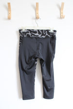 Reebok Black Patterned Athletic Capri Leggings | M