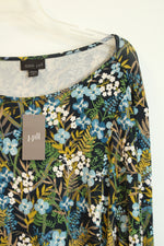 NEW J. Jill Navy Blue Floral Tunic Blouse | 3X