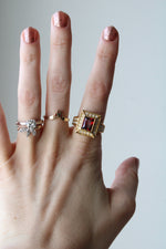 Emerald Cut Garnet 14K Yellow Gold Ring | Size 8