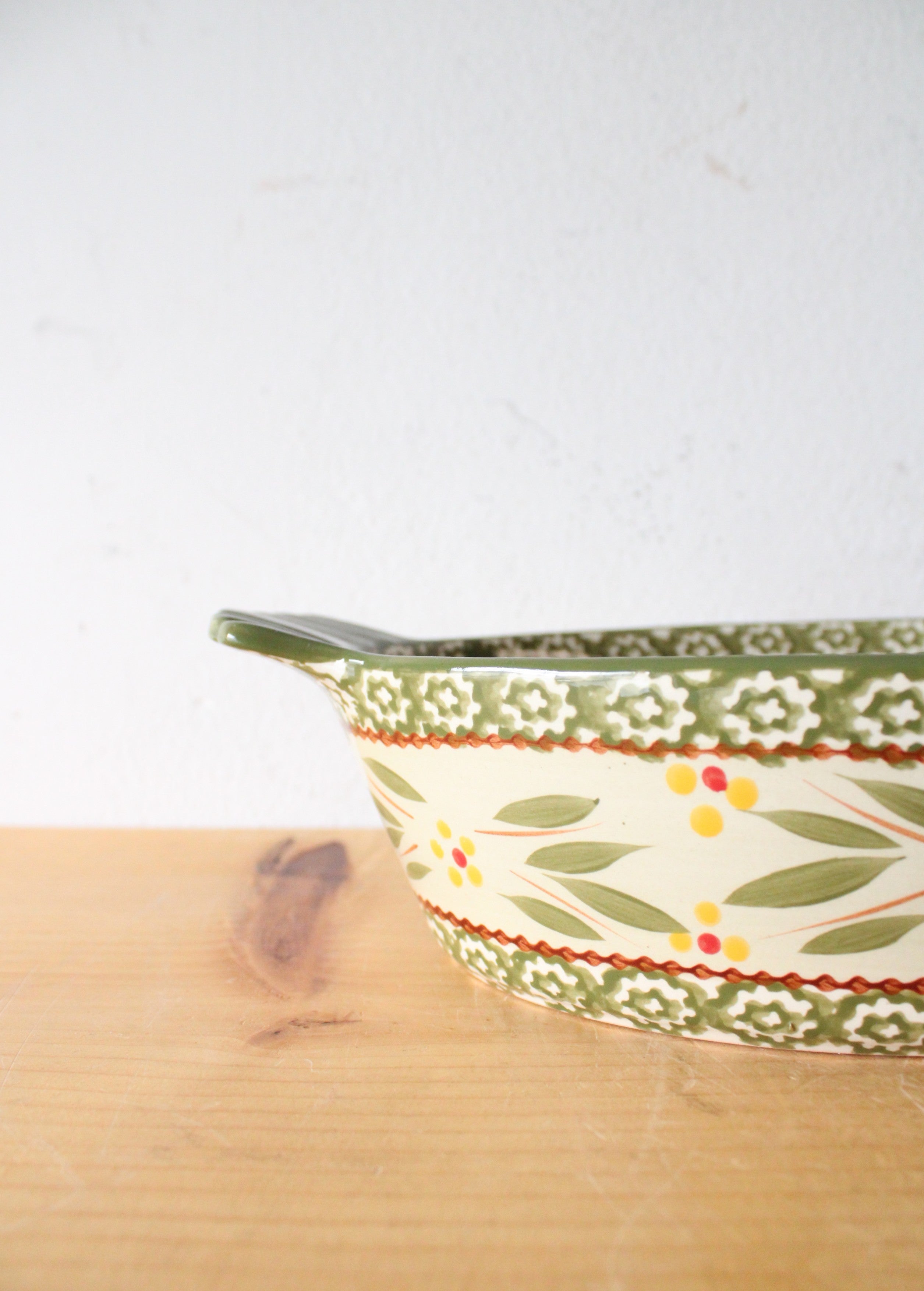 Temptations By Tara Old World Green 1.5 Quart Oval Chicken Dish