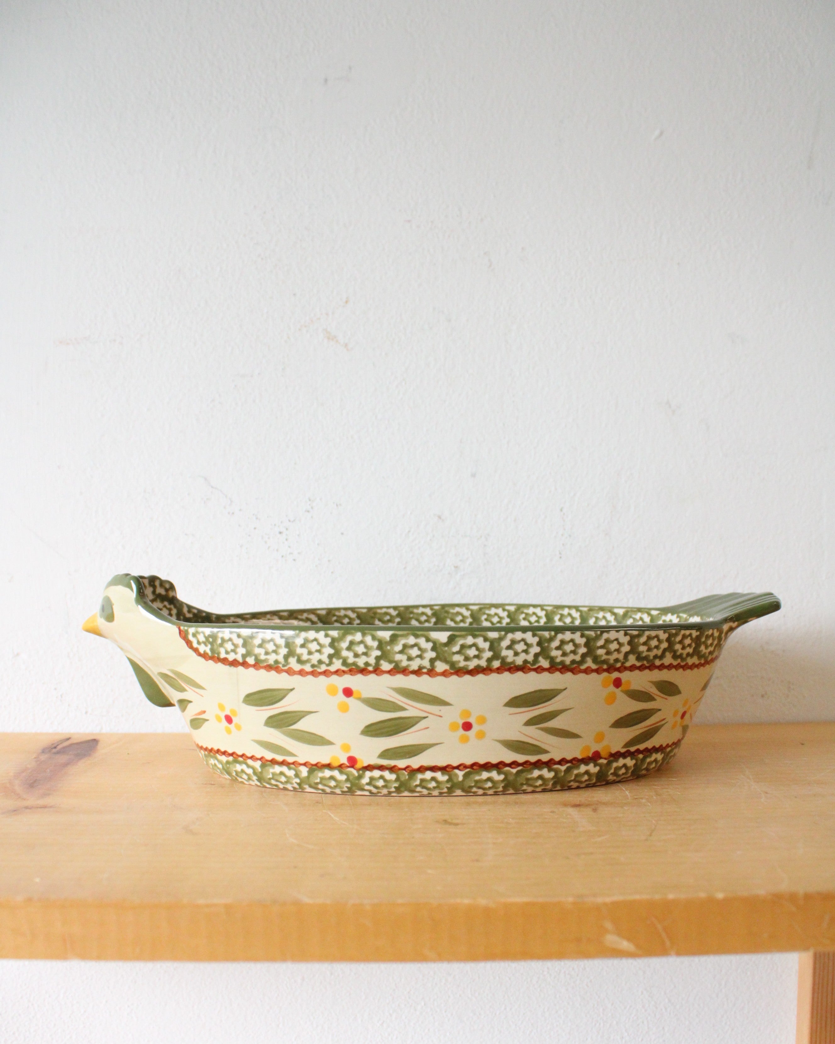 Temptations By Tara Old World Green 1.5 Quart Oval Chicken Dish