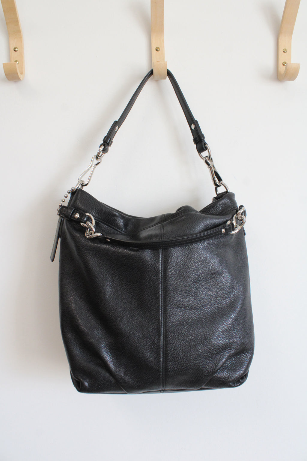 Coach Brooke Black Leather Hobo Tote Bag
