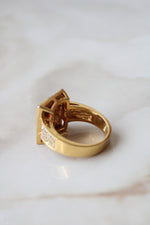 Emerald Cut Garnet 14K Yellow Gold Ring | Size 8