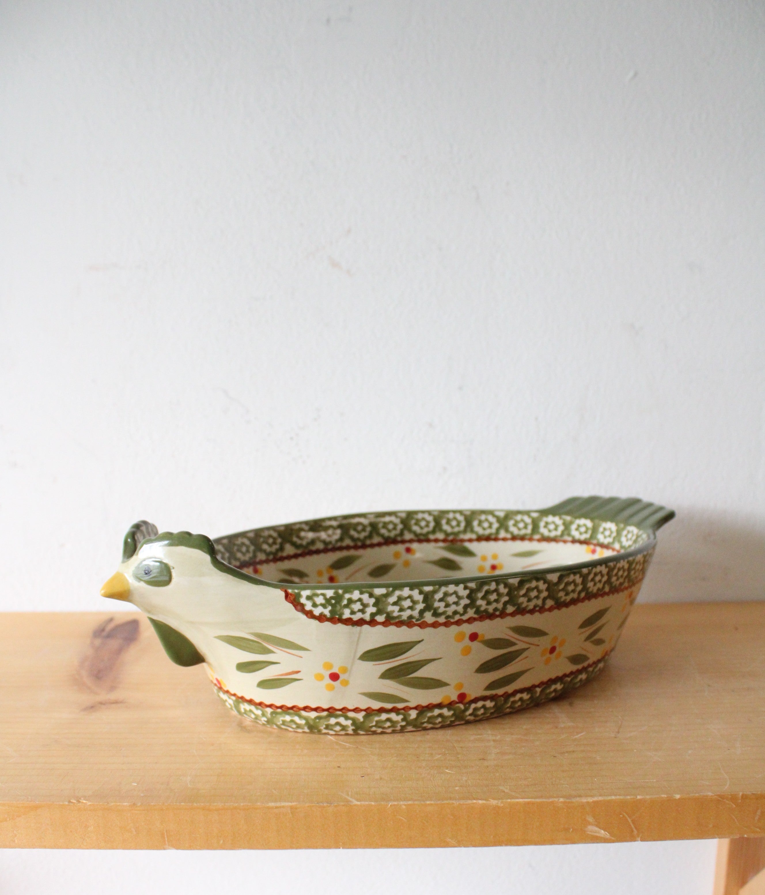 Temptations By Tara Old World Green 1.5 Quart Oval Chicken Dish