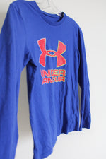 Under Armour Cobalt Blue Red Logo Shirt | Youth XL (16/18)