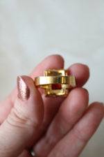 Emerald Cut Garnet 14K Yellow Gold Ring | Size 8