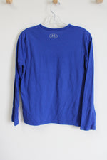Under Armour Cobalt Blue Red Logo Shirt | Youth XL (16/18)