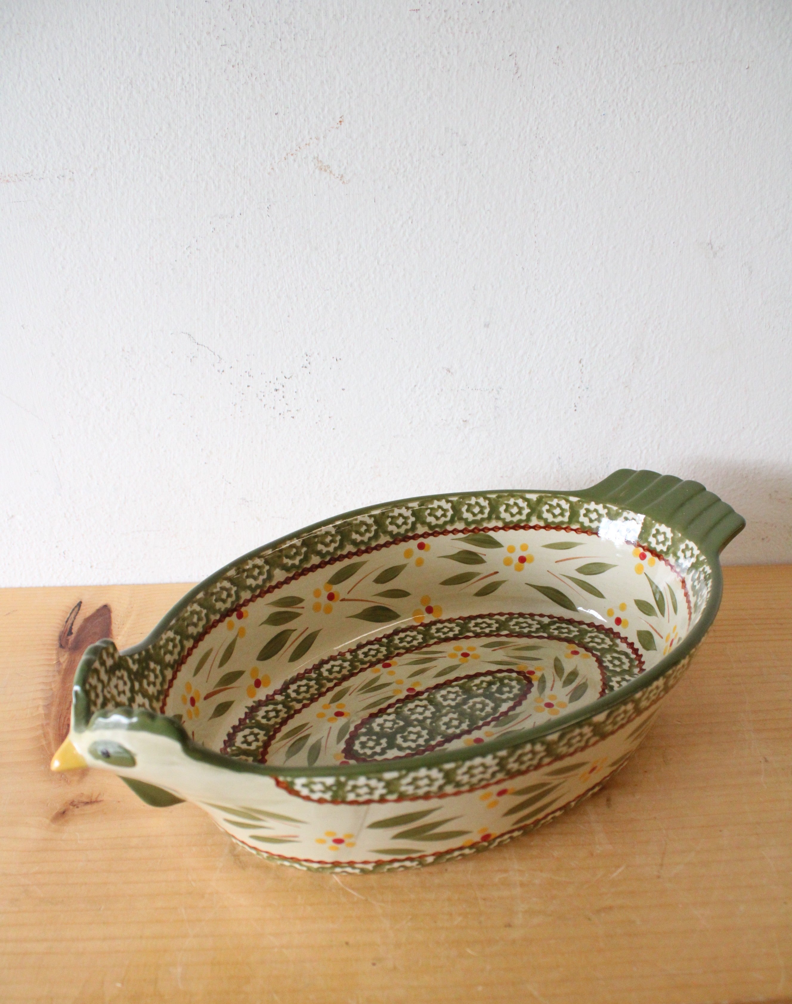 Temptations By Tara Old World Green 1.5 Quart Oval Chicken Dish