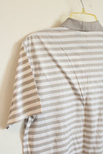 Ralph Lauren Purple Label Gray and White Striped SS Polo Shirt