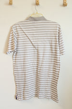 Ralph Lauren Purple Label Gray and White Striped SS Polo Shirt
