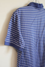 Ralph Lauren Purple Label Royal Blue and White Striped SS Polo Shirt | S