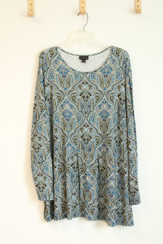 J. Jill Wearever Collection Blue Paisley Blouse | 3X