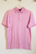 Ralph Lauren Purple Label Pink and White Striped SS Polo Shirt | S