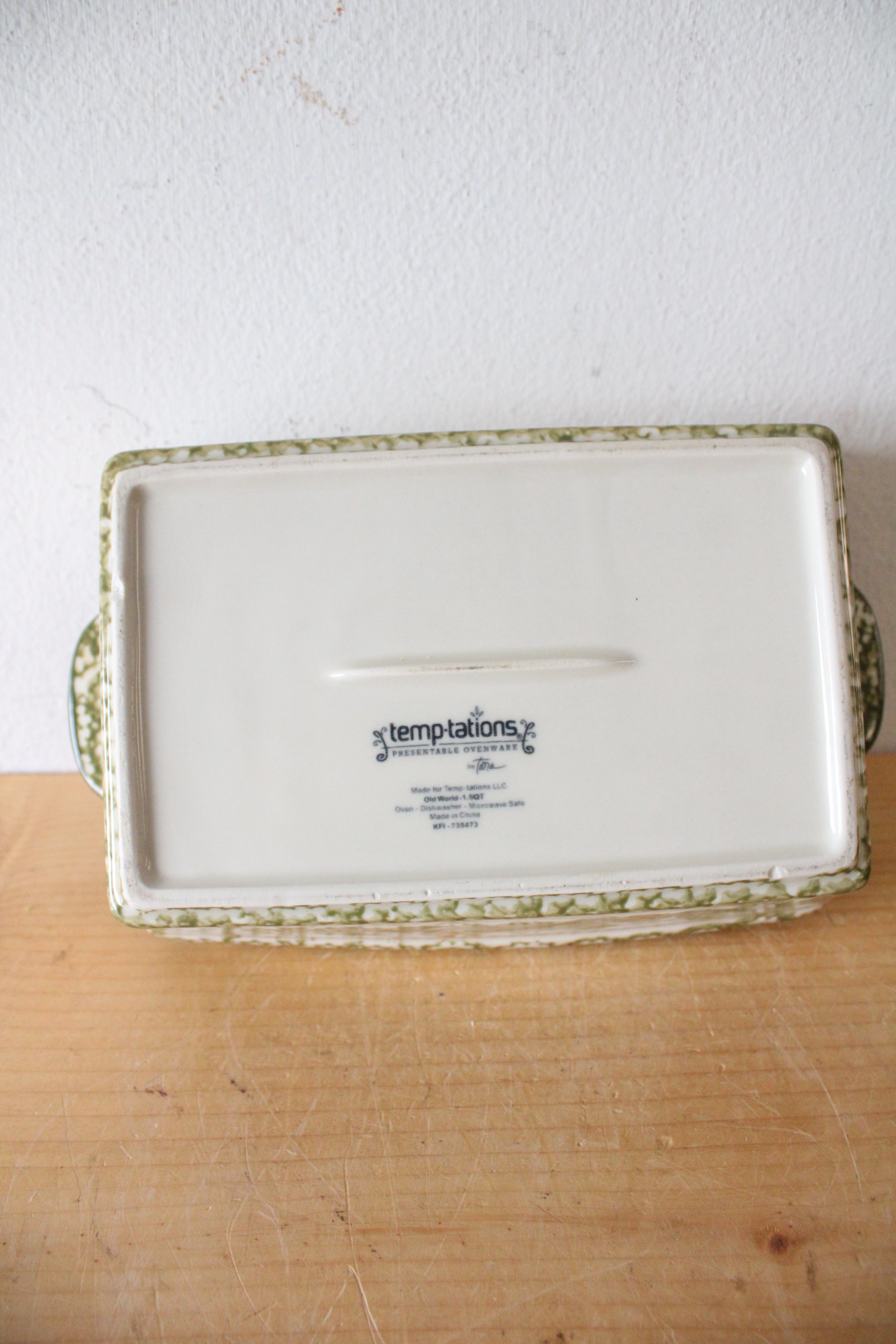 Temptations By Tara Old World Green 1.5 Quart Loaf Pan