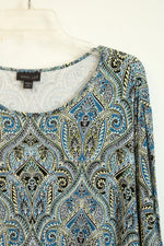 J. Jill Wearever Collection Blue Paisley Blouse | 3X