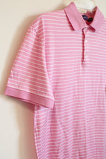 Ralph Lauren Purple Label Pink and White Striped SS Polo Shirt | S