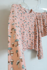 American Eagle Fleece Pink Mushroom Pajama Set | S