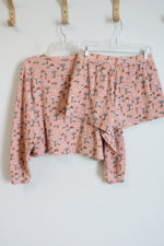 American Eagle Fleece Pink Mushroom Pajama Set | S