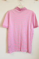 Ralph Lauren Purple Label Pink and White Striped SS Polo Shirt | S