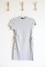 Inspired Culture Light Gray Ribbed Bodycon Dress | M
