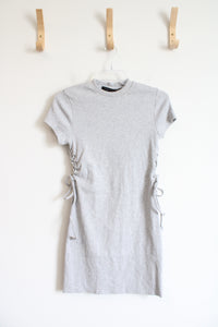 Inspired Culture Light Gray Ribbed Bodycon Dress | M