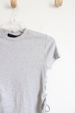 Inspired Culture Light Gray Ribbed Bodycon Dress | M