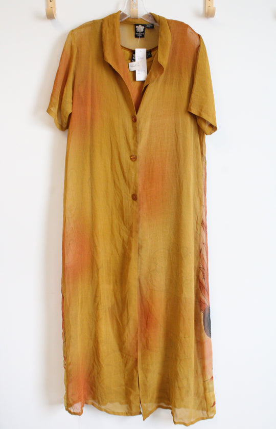 NEW Nancy-K New York Yellow House Motif Long Dress | L