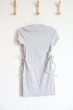 Inspired Culture Light Gray Ribbed Bodycon Dress | M