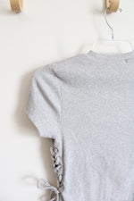 Inspired Culture Light Gray Ribbed Bodycon Dress | M