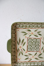 Temptations By Tara Old World Green Small Square Platter