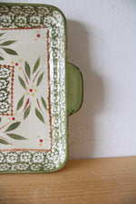 Temptations By Tara Old World Green Small Square Platter