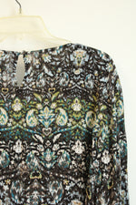 J. Jill Multi-Color Black Long Sleeve Stretch Front Blouse | 3X