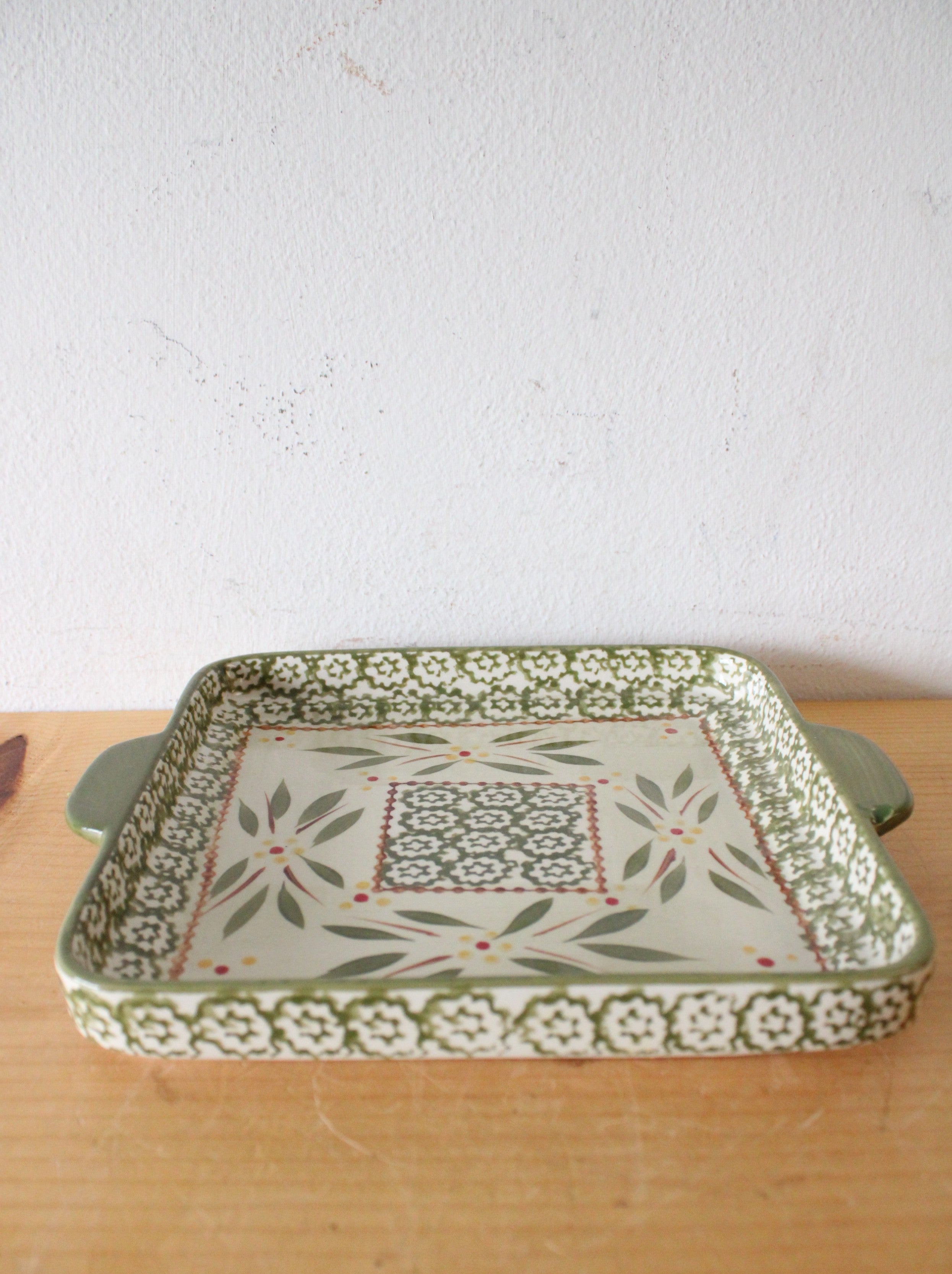 Temptations By Tara Old World Green Small Square Platter