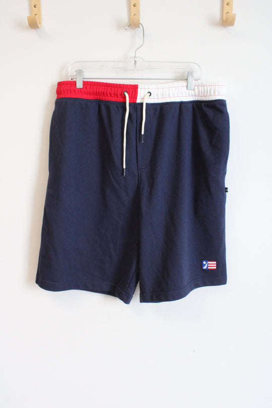 Nautica Navy Blue Cotton Blend Shorts | 1XL