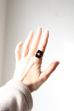 Dason 10K Yellow Gold Genuine Diamond Men's Black Ring | Size 10