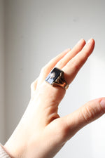 Dason 10K Yellow Gold Genuine Diamond Men's Black Ring | Size 10