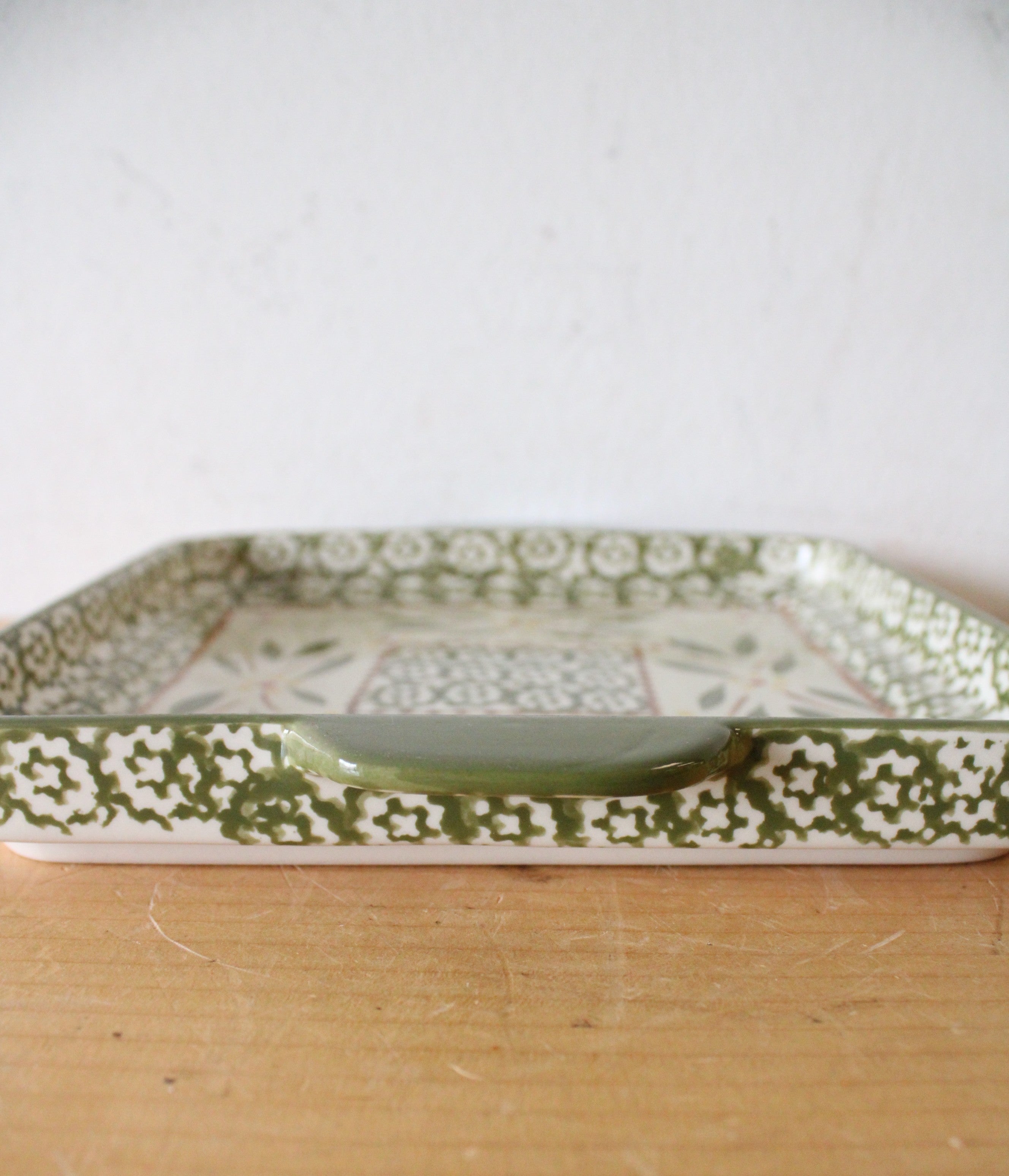 Temptations By Tara Old World Green Small Square Platter