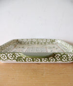 Temptations By Tara Old World Green Small Square Platter