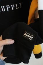 Dogg Supply Yellow White and Black Colorblock Hooded Sweatshirt | 2XL