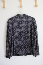 Christopher & Banks Purple Gray & Black Patterned Jacket | XL Petite