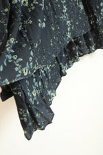 J. Jill Navy Blue Floral Layered Long Sleeve Blouse | 3X