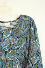 J. Jill Multicolor Paisley Print Long Sleeve Tunic | 3X