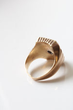 Dason 10K Yellow Gold Genuine Diamond Men's Black Ring | Size 10