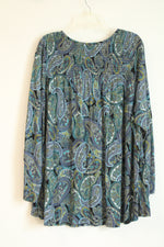J. Jill Multicolor Paisley Print Long Sleeve Tunic | 3X