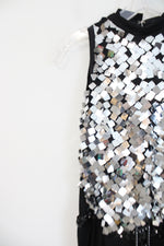 Algy Black & Silver Sequined Dance Costume Romper | M