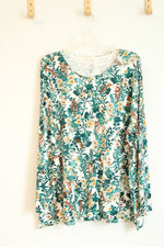 J. Jill Perfect Pima High-Low Long Sleeve Floral Shirt | 3X