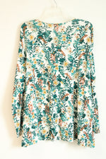 J. Jill Perfect Pima High-Low Long Sleeve Floral Shirt | 3X