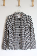 Chico's Black & White Houndstooth Lightweight Jacket | 0 (S)