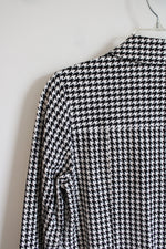 Chico's Black & White Houndstooth Lightweight Jacket | 0 (S)