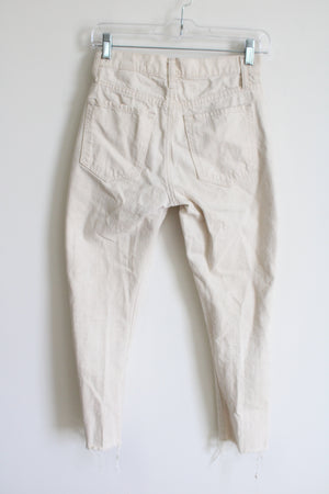 Banana Republic High-Rise Straight Beige Denim Ankle Pant | 25 Petite